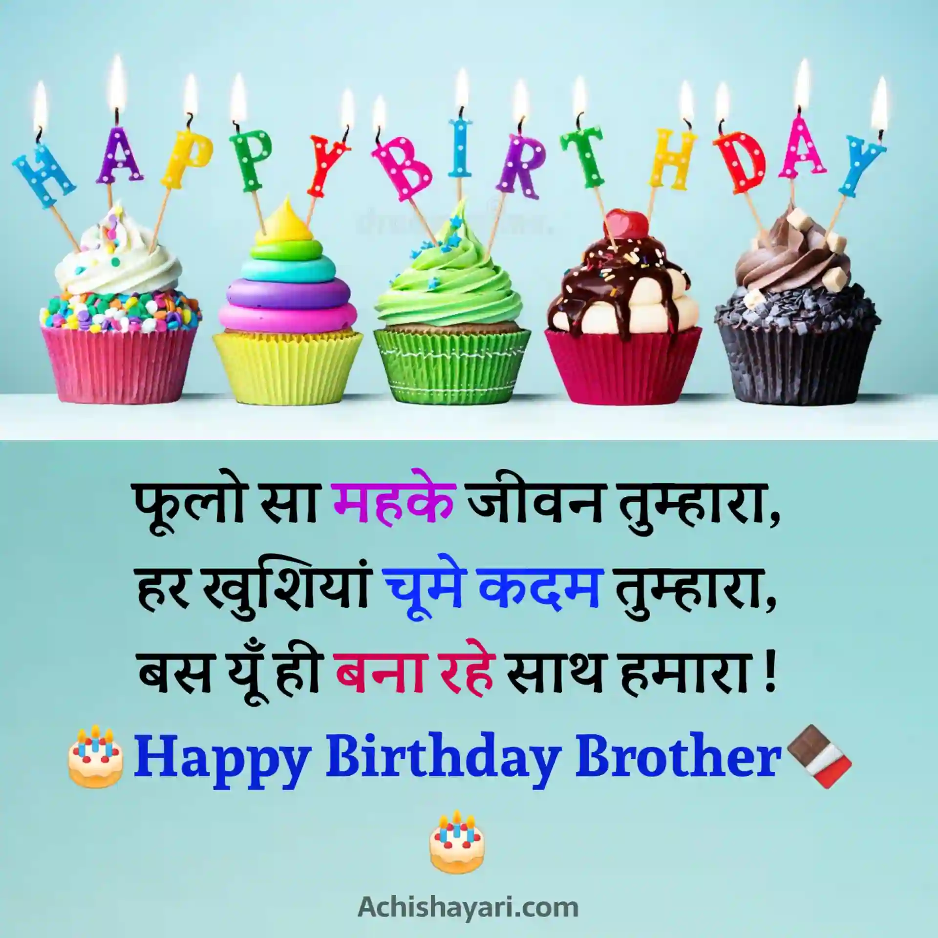 Birthday Wishes in Hindi for Brother Image